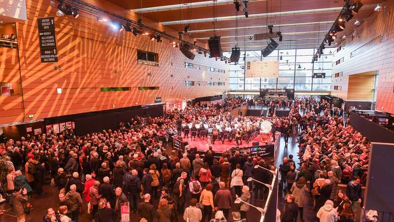 La grande halle de la Cité des congrès (2 500 m²) est utilisée notamment dans le cadre de la Folle Journée de Nantes © Thierry Mézerette.