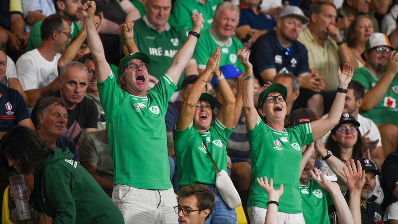 Des supporters irlandais lors de la Coupe du monde de rugby à la Beaujoire. © Patrick Garçon